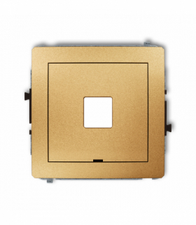 DECO Mechanizm gniazda multimedialnego pojedynczego bez modułu, bez pola opisowego (standard Keystone) Złoty Karlik 29DGMBO-1P