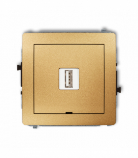 DECO Mechanizm ładowarki USB pojedynczej USB A, 5W max., 5V, 1A, bez pola opisowego Złoty Karlik 29DCUSBBO-1