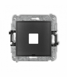 MINI Mechanizm gniazda multimedialnego pojedynczego bez modułu, bez pola opisowego (standard Keystone) Grafitowy Karlik 11MGMBO-1P