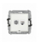 MINI Mechanizm gniazda antenowego poj. typu F (SAT) + gniazda komp. poj. 1xRJ45, kat. 6, 8-stykowy, bez pola opisowego Biały mat Karlik 25MGFKBO-3