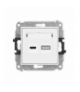 MINI Mechanizm ładowarki USB podwójnej USB C + USB A, 20W max. Biały mat Karlik 25MCUSB-8