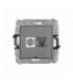 MINI Mechanizm gniazda antenowego poj. typu F (SAT) + gniazda komp. poj. 1xRJ45, kat. 6 ekranowany, 8-stykowy, bez pola opisowego Szary mat Karlik 27MGFKBO-5