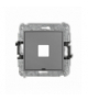 MINI Mechanizm gniazda multimedialnego pojedynczego bez modułu, bez pola opisowego (standard Keystone) Szary mat Karlik 27MGMBO-1P