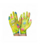 RĘKAWICE OCHRONNE LADY ELASTIC-POLI. KWIATY ZIELONE (8) op. 12par. LXOR062