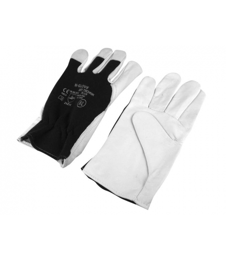 Rękawice robocze kozia skóra, roz. 9, czarne, TECHNIK PLUS 2121X. LXOR059