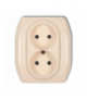 TREND Gniazdo podwójne bez uziemienia 2x2P (bez przesłon torów prądowych) Beżowy Karlik 1GP-2
