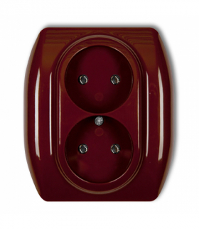 TREND Gniazdo podwójne bez uziemienia 2x2P (bez przesłon torów prądowych) Brązowy Karlik 4GP-2