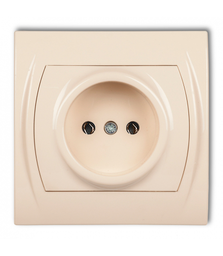 LOGO Gniazdo pojedyncze bez uziemienia 2P (bez przesłon torów prądowych) Beżowy Karlik 1LGP-1