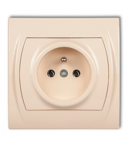LOGO Gniazdo pojedyncze z uziemieniem 2P+Z (bez przesłon torów prądowych) Beżowy Karlik 1LGP-1z