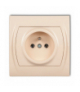 LOGO Gniazdo pojedyncze z uziemieniem 2P+Z (bez przesłon torów prądowych) Beżowy Karlik 1LGP-1z