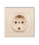 LOGO Gniazdo pojedyncze z uziemieniem SCHUKO 2P+Z (bez przesłon torów prądowych) Beżowy Karlik 1LGP-1s