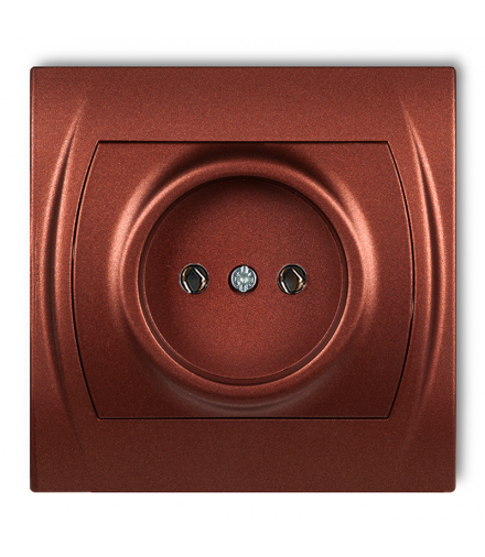 LOGO Gniazdo pojedyncze bez uziemienia 2P (bez przesłon torów prądowych) Brązowy metalik Karlik 9LGP-1