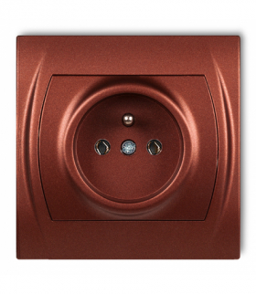 LOGO Gniazdo pojedyncze z uziemieniem 2P+Z (bez przesłon torów prądowych) Brązowy metalik Karlik 9LGP-1z