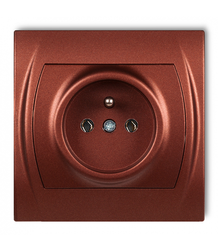 LOGO Gniazdo pojedyncze z uziemieniem 2P+Z (bez przesłon torów prądowych) Brązowy metalik Karlik 9LGP-1z