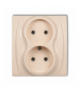 LOGO Gniazdo podwójne bez uziemienia 2x2P (bez przesłon torów prądowych) Beżowy Karlik 1LGP-2