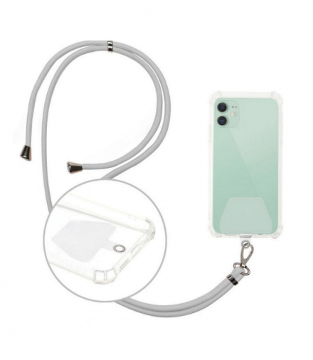 Uniwersalna tasiemka/smycz na szyję do telefonu szary TFO GSM109912