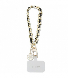 Guess pasek GUOUCHSAMC4K czarny HDSP PU Saffiano Chain Strap 4G Charm TFO GSM175847