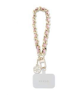 Guess pasek GUOUCHSAMC4P różowy HDSP PU Saffiano Chain Strap 4G Charm TFO GSM175848