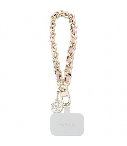 Guess pasek GUOUCHSAMC4P różowy HDSP PU Saffiano Chain Strap 4G Charm TFO GSM175848