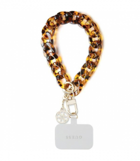 Guess pasek GUOUCBMC4MT brązowo-złoty HDSP PU Saffiano Chain Strap 4G Charm TFO GSM175850