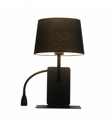 Kinkiet DAKOTA do sypialni (LEWY) 1xE27 + LED czarna Light Prestige LP-2121/1W L BK