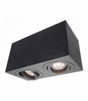 Oczko Lyon oprawa natynkowa 2xGU10 czarna Light Prestige LP-5881/2SM BK