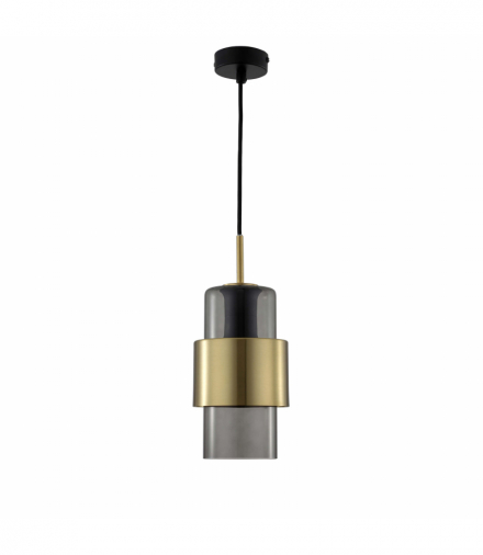 Lampa wisząca Miele długa 1xE27 złota/dymna Light Prestige LP-866/1P L SM/GD