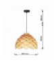 Lampa wisząca Burgo duża 1xE27 drewno Light Prestige LP-101335/1P L