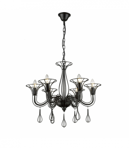 Lampa wisząca Tarragona 6xE14 czarny Light Prestige LP-6756/6P