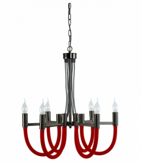 Lampa wisząca Como 6xE14 czerwona Light Prestige LP-90103/6P RED