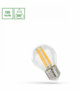 ŚCIEMNIALNA ŻARÓWKA LED KULKA E27 230V 5.5W COG WW CLEAR DIMMABLE SPECTRUM Spectrum WOJ+14647