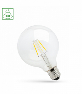 ŚCIEMNIALNA ŻARÓWKA LED GLOB G95 E27 230V 4W COG WW CLEAR DIMMABLE SPECTRUM Spectrum WOJ+14643