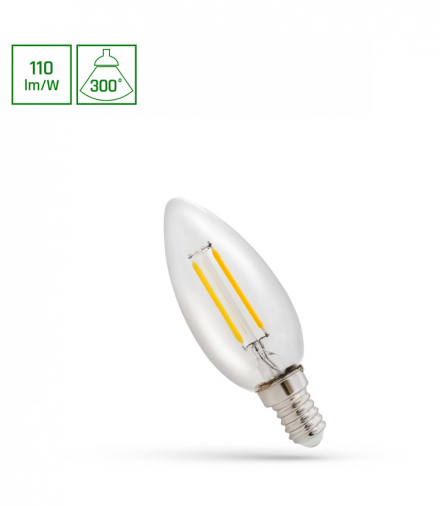 LED ŚWIECOWA E14 230V 1W COG WW CLEAR SPECTRUM Spectrum WOJ+14575