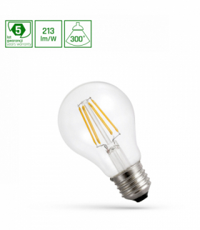 LED GLS E27 230V 6.8W COG A-CLASS CW CLEAR SPECTRUM 5 lat gwarancji Spectrum WOJ+14665