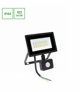 NOCTIS LUX 3 NAŚWIETLACZ 20W CW 230V IP44 120x170x53mm CZARNY czujnik ruchu PIR Spectrum SLI029049CW_CZUJNIK_PW
