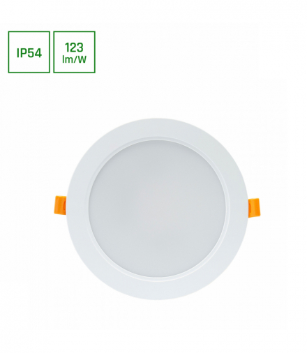 DURE 3 DOWNLIGHT 18W CW 230V 110st IP54 IK06 170x34 BIAŁY okrągła zasilacz zintegrowany Spectrum SLI043008CW_PW