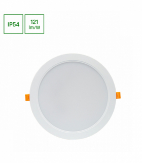 DURE 3 DOWNLIGHT 24W CW 230V 110st IP54 IK06 220x34 BIAŁY okrągła zasilacz zintegrowany Spectrum SLI043009CW_PW