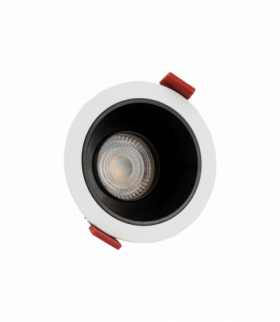 OCZKO FIALE COMFORT ANTI-GLARE GU10 250V IP20 FI85x50mm BIAŁY okrągła środek czarny ruchoma Spectrum SLIP001017