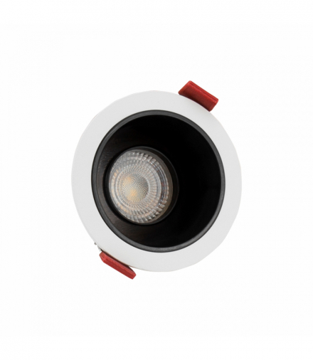 OCZKO FIALE COMFORT ANTI-GLARE GU10 250V IP20 FI85x50mm BIAŁY okrągła środek czarny ruchoma Spectrum SLIP001017