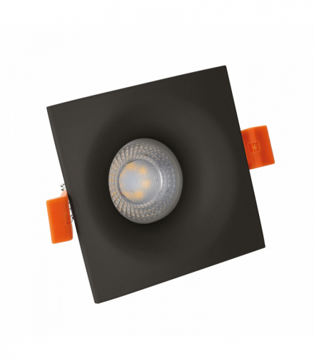 OCZKO FIALE V GU10 250V IP20 85x85x35mm CZARNY kwadrat. Spectrum SLIP001015