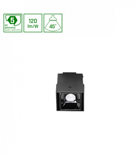 SYSTEM GRID - Model XS - moduł liniowy raster 50x38,5x34,5 mm, 2W, 45°, regulacja 40° Spectrum WLD+10010WW90