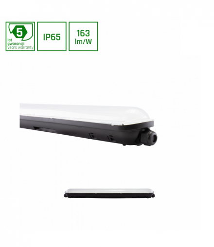 LIMEA GIGANT HERMETYK 600mm 20W NW 230V 120ST IP65 IK09 600x72x70mm CZARNY Spectrum SLI028024NW_PW_BLACK