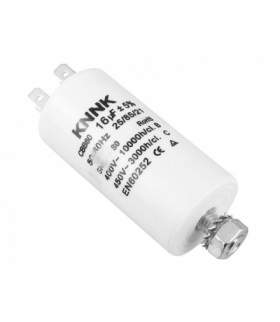 Kondensator silnikowy 16 uF / 450 VAC. LXKONN08