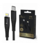 Extralink Smart Life USB Type-C to Lightning Cable Braided Czarny Kabel USB-C - Lightning 27W, 200cm EXTRALINK CABESL03