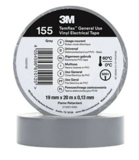 Winylowa taśma elektroizolacyjna 3M™ Temflex™ 155, SZARA, 19 MM x 20 M 7100184740