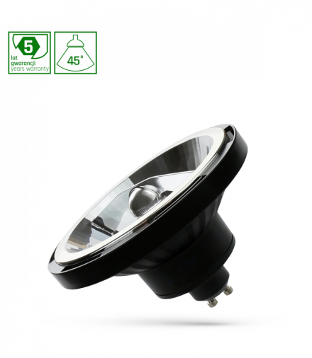 LED AR111 GU10 230V 12W SMD 45ST NW CZARNY SPECTRUM 5 LAT GWARANCJI Spectrum WOJ+14569