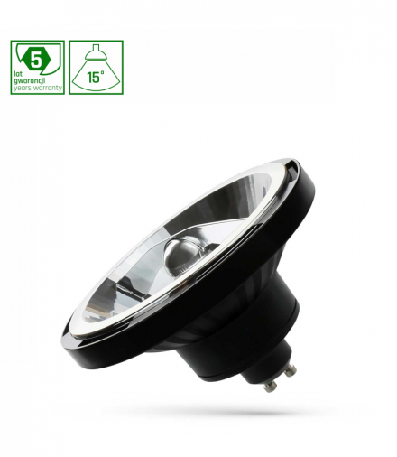 LED AR111 GU10 230V 12W COB 15ST WW CZARNY SPECTRUM 5 LAT GWARANCJI Spectrum WOJ+14570