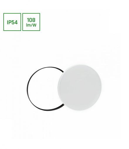 NYMPHEA BLACK & WHITE RINGS 32W CW 230V 115st IP54 FI380x55 BIAŁY/CZARNY OKRĄGŁA CZUJNIK Spectrum SLI031036CW_PW_CZUJNIK
