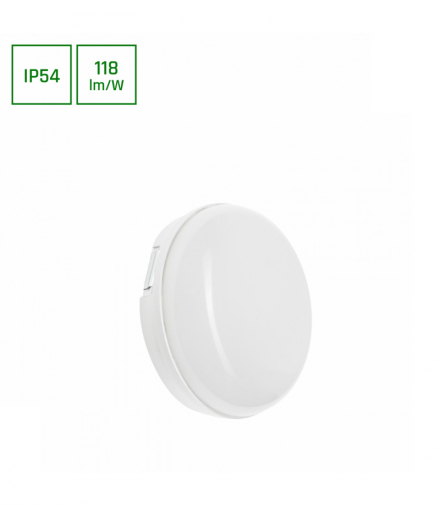 TECHNIC LAMP KANAŁOWA 8W NW 230V 120st IP54 IK10 140x48mm BIAŁY okrągła Spectrum SLI041045NW_PW
