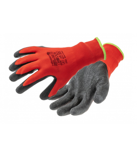 RODER rękawice powlekane lateksem czerwone/czarne (12 par/op.) 8 Hogert HT5K751-8